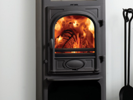 Stockton 6 Highline Multi-Fuel Stove - Multi-fuel (with external riddling) Burns seasoned wood cleanburn airwash flat top maximum heat output - 6kW boiler option top or rear flue outlets choice of colour finishes A handy warming shelf supplied with a 3-tile set for the warming shelf, in a choice of 8 colours Wood store and extra large base plate stove size 1020mm h x 465mm w x 380mm d - Prices from £1,279 inc