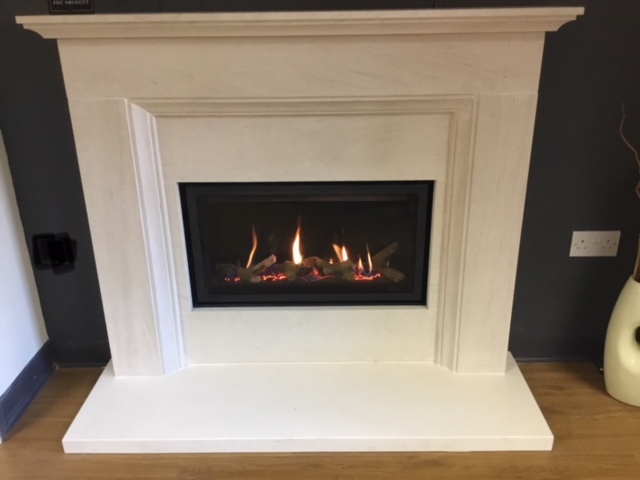 Studio Slimline - Prices from £2,095 inc VAT  shown in limestone fireplace Prices from £999 inc VAT