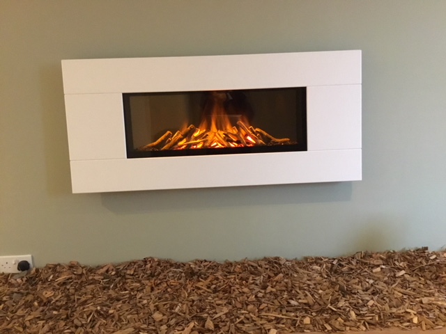 Newdawn 1300 shown in Antartica, flat wall fix, no recess required, simply hang on the wall - On display in our showroom