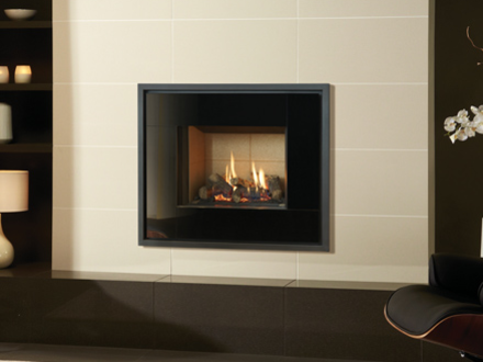 The Riva2 500 Icon gas fire has been created to make a bold style statement with its sleek, black reflective surfaces and a chic geometric design. At home in both modern and more traditionally styled interiors, the Riva2 500 Icon adds a touch of grandeur to the compact proportions of the Riva2 500 range.  You can tailor your fire by selecting from one of our three lining choices, each offering a different setting to display the beautiful flames and the warming ambience conjured by the hand detailed logs.  Finish: Black glass only.  Linings: Vermiculite, Brick effect and Black reeded.  Fuel Bed: Logs.  Command Control: Thermostatic remote