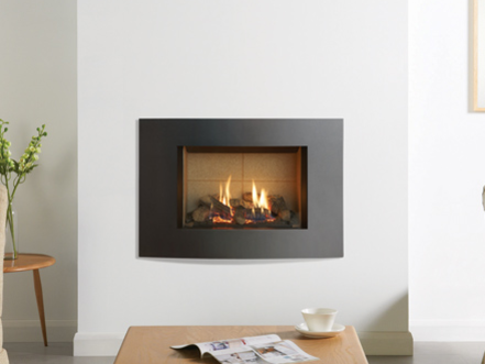 Riva2 500 Verve XS- The compact proportions of the high efficiency Riva2 500 Verve XS gas fire has been thoughtfully designed with its horizontal curve and smart Graphite finish. Forming the perfect contemporary counterbalance of the traditional aesthetics of a highly realistic log-effect fire, the Riva2 500 Verve XS gas fire can be tailored to your own particular preference by choosing from one of three distinctly different fire linings in either chic brick effect, light vermiculite or smart black reeded. You can further customise your gas fire and add a splash of colour to your living room by choosing one of the four additional colour options for your frame; Metallic Red, Metallic Blue, Metallic Bronze or Ivory.  Linings: Vermiculite, Brick Effect and