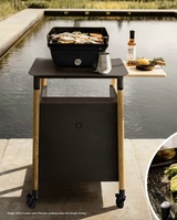 Patio gas cooker single burner with plancha and trolley