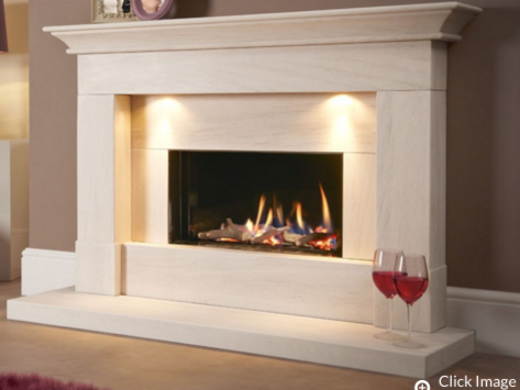The Parada Illumia gas fire suite features a striking landscape gas fire with beautiful dancing flames enhanced by a reflective black enamel interior lining. Prices from £2,399 inc